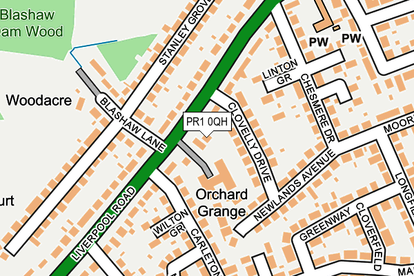 PR1 0QH map - OS OpenMap – Local (Ordnance Survey)
