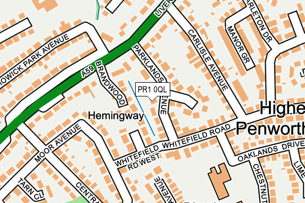 PR1 0QL map - OS OpenMap – Local (Ordnance Survey)