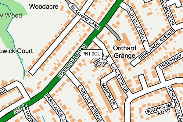 PR1 0QU map - OS OpenMap – Local (Ordnance Survey)