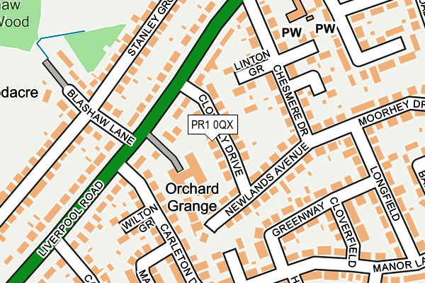 PR1 0QX map - OS OpenMap – Local (Ordnance Survey)