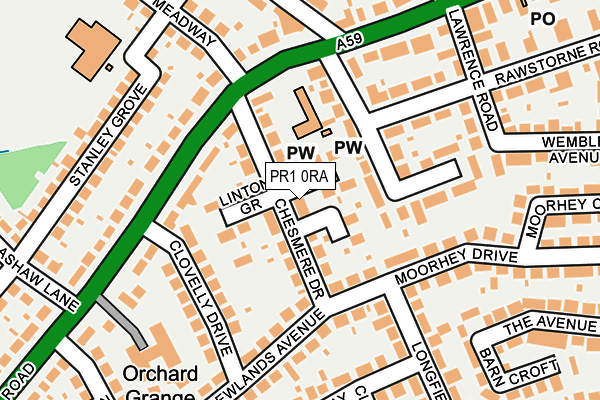 PR1 0RA map - OS OpenMap – Local (Ordnance Survey)