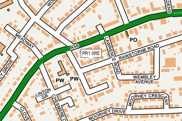 PR1 0RE map - OS OpenMap – Local (Ordnance Survey)