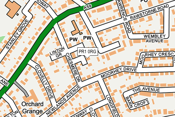 PR1 0RG map - OS OpenMap – Local (Ordnance Survey)