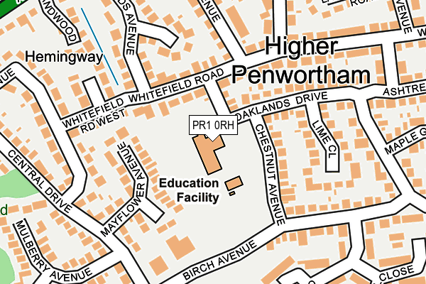 PR1 0RH map - OS OpenMap – Local (Ordnance Survey)