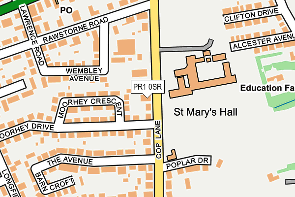 PR1 0SR map - OS OpenMap – Local (Ordnance Survey)