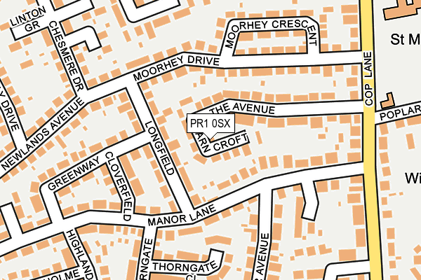 PR1 0SX map - OS OpenMap – Local (Ordnance Survey)