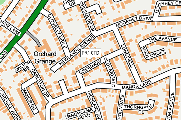 PR1 0TD map - OS OpenMap – Local (Ordnance Survey)