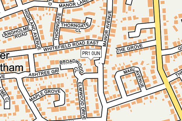PR1 0UN map - OS OpenMap – Local (Ordnance Survey)