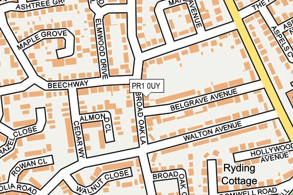 PR1 0UY map - OS OpenMap – Local (Ordnance Survey)