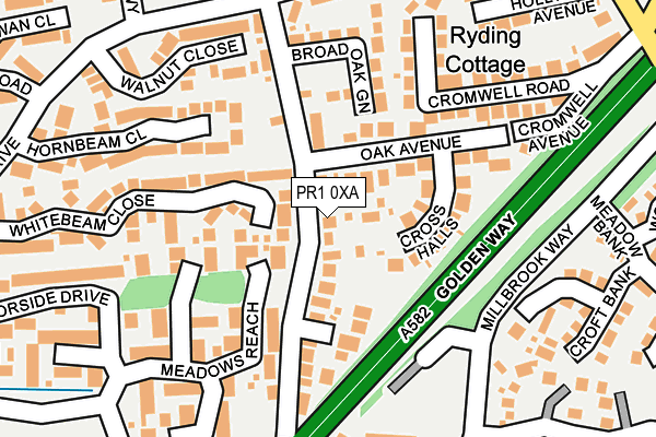 PR1 0XA map - OS OpenMap – Local (Ordnance Survey)