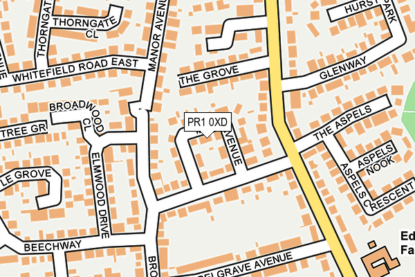 PR1 0XD map - OS OpenMap – Local (Ordnance Survey)