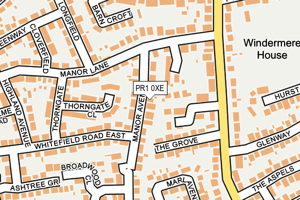 PR1 0XE map - OS OpenMap – Local (Ordnance Survey)