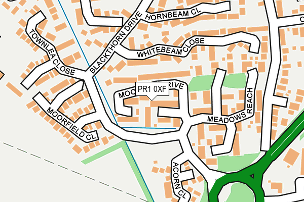 PR1 0XF map - OS OpenMap – Local (Ordnance Survey)
