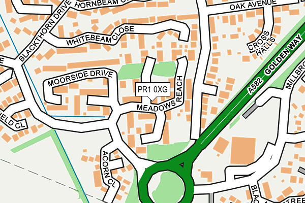 PR1 0XG map - OS OpenMap – Local (Ordnance Survey)