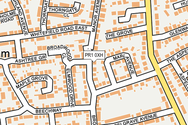 PR1 0XH map - OS OpenMap – Local (Ordnance Survey)