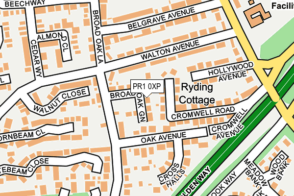 PR1 0XP map - OS OpenMap – Local (Ordnance Survey)
