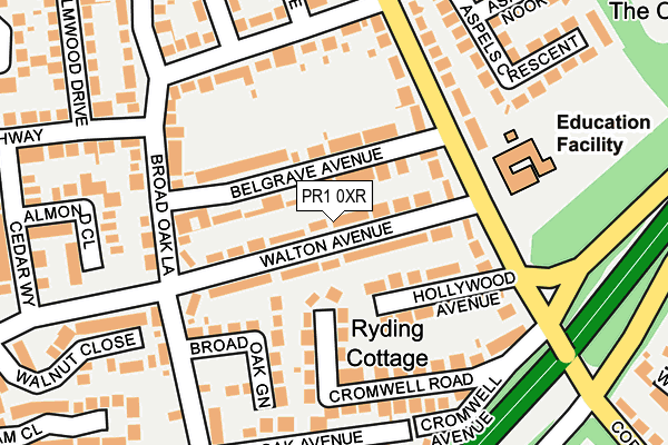 PR1 0XR map - OS OpenMap – Local (Ordnance Survey)