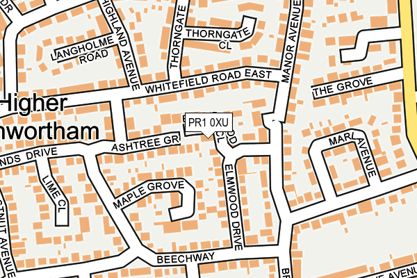 PR1 0XU map - OS OpenMap – Local (Ordnance Survey)