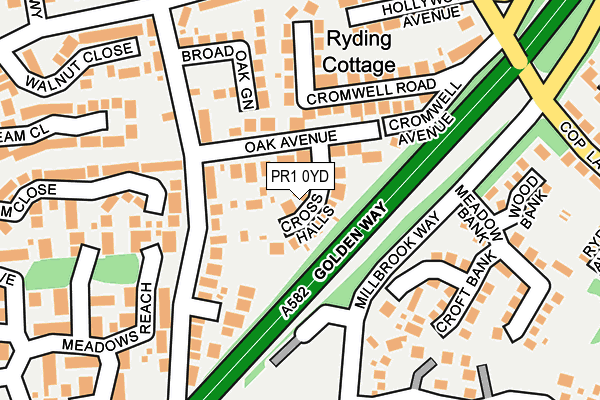 PR1 0YD map - OS OpenMap – Local (Ordnance Survey)