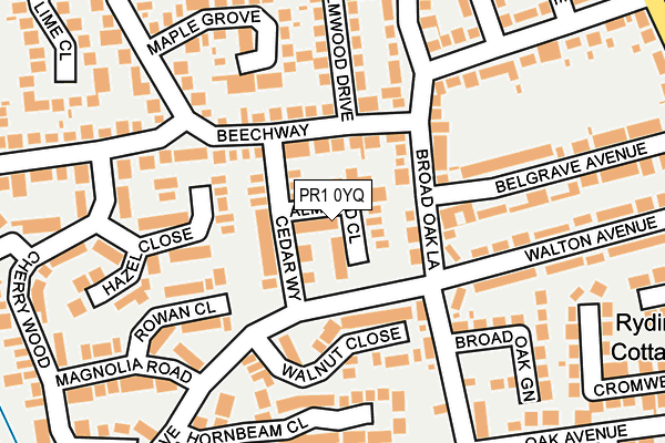 PR1 0YQ map - OS OpenMap – Local (Ordnance Survey)