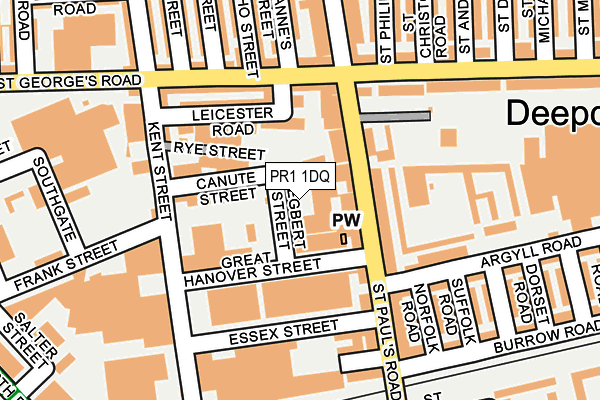 PR1 1DQ map - OS OpenMap – Local (Ordnance Survey)