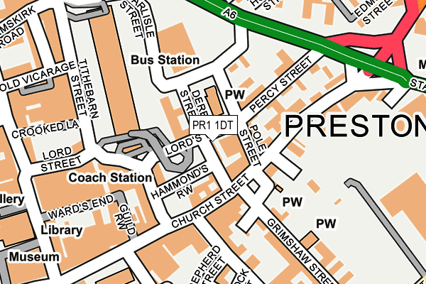 PR1 1DT map - OS OpenMap – Local (Ordnance Survey)