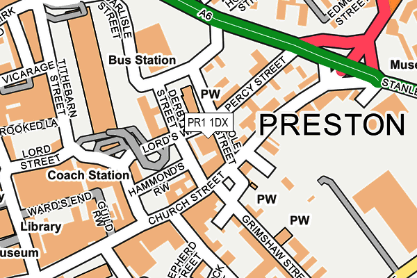 PR1 1DX map - OS OpenMap – Local (Ordnance Survey)