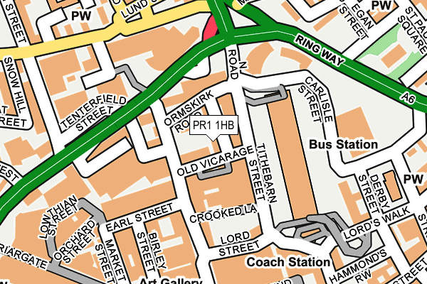 PR1 1HB map - OS OpenMap – Local (Ordnance Survey)