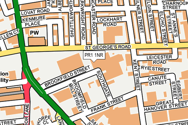 PR1 1NR map - OS OpenMap – Local (Ordnance Survey)