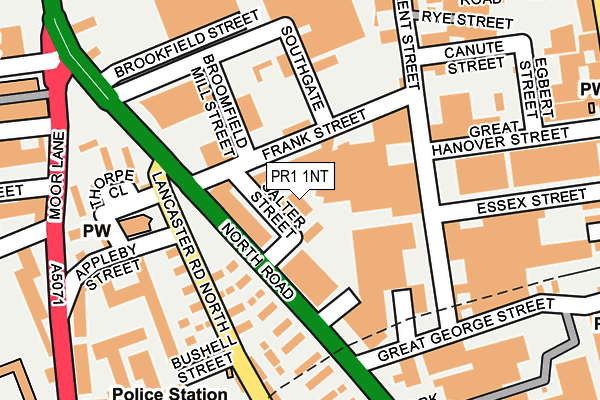 PR1 1NT map - OS OpenMap – Local (Ordnance Survey)