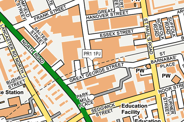 PR1 1PJ map - OS OpenMap – Local (Ordnance Survey)