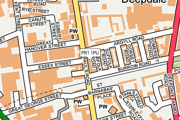 PR1 1PU map - OS OpenMap – Local (Ordnance Survey)