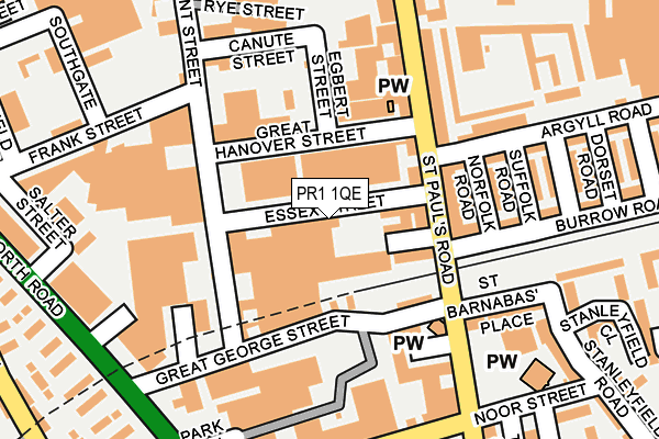 PR1 1QE map - OS OpenMap – Local (Ordnance Survey)