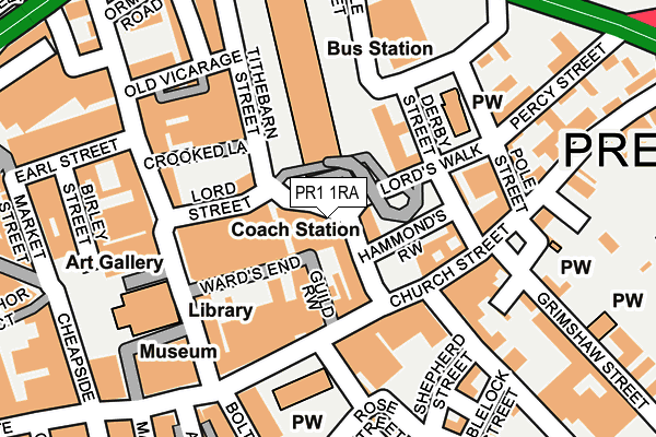 PR1 1RA map - OS OpenMap – Local (Ordnance Survey)