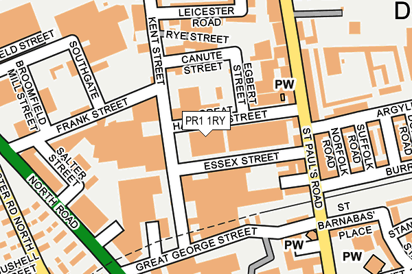 PR1 1RY map - OS OpenMap – Local (Ordnance Survey)