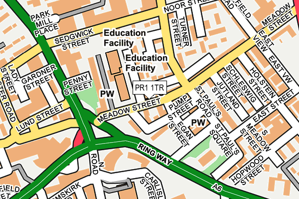 PR1 1TR map - OS OpenMap – Local (Ordnance Survey)
