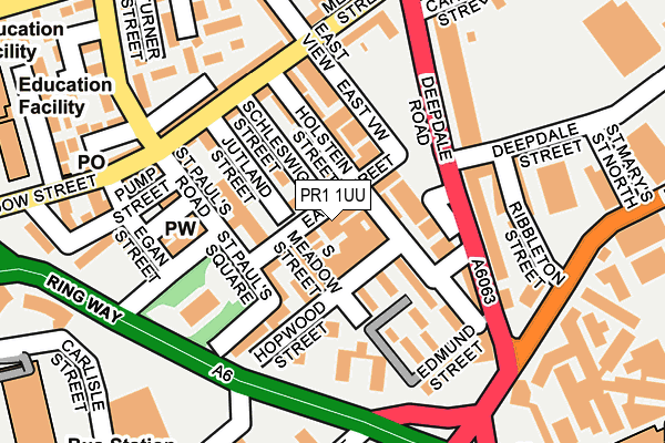 PR1 1UU map - OS OpenMap – Local (Ordnance Survey)