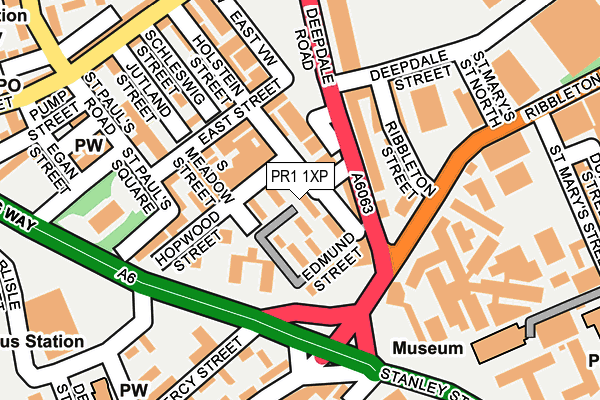 PR1 1XP map - OS OpenMap – Local (Ordnance Survey)
