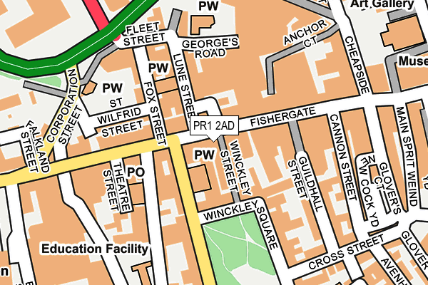 PR1 2AD map - OS OpenMap – Local (Ordnance Survey)