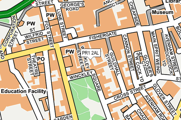 PR1 2AL map - OS OpenMap – Local (Ordnance Survey)