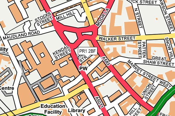 PR1 2BF map - OS OpenMap – Local (Ordnance Survey)