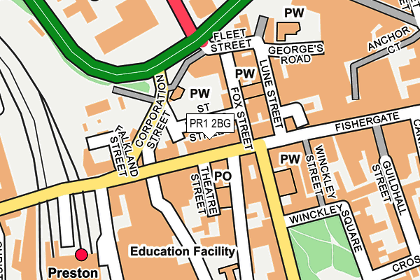 PR1 2BG map - OS OpenMap – Local (Ordnance Survey)