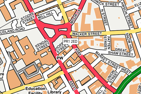 PR1 2ED map - OS OpenMap – Local (Ordnance Survey)