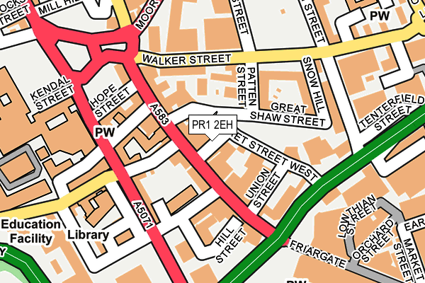 PR1 2EH map - OS OpenMap – Local (Ordnance Survey)