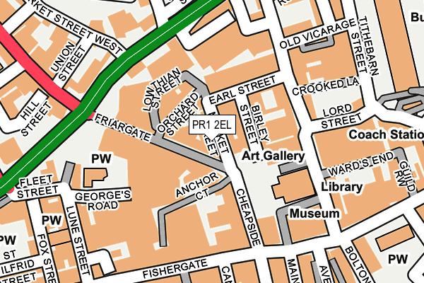 PR1 2EL map - OS OpenMap – Local (Ordnance Survey)