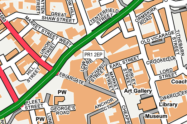 PR1 2EP map - OS OpenMap – Local (Ordnance Survey)