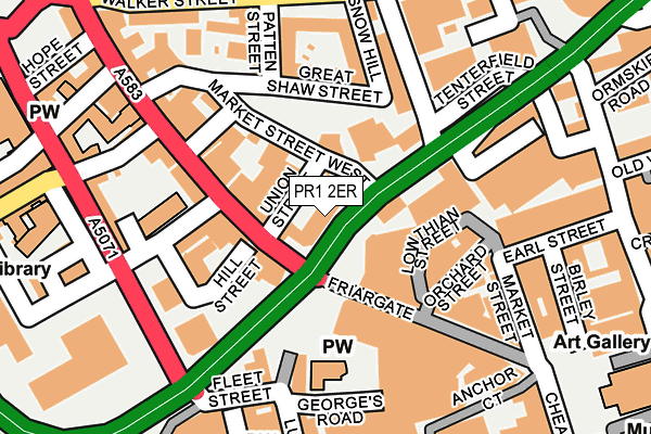 PR1 2ER map - OS OpenMap – Local (Ordnance Survey)