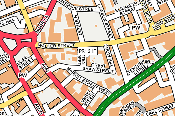 PR1 2HF map - OS OpenMap – Local (Ordnance Survey)