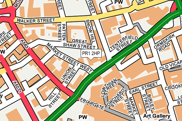 PR1 2HP map - OS OpenMap – Local (Ordnance Survey)