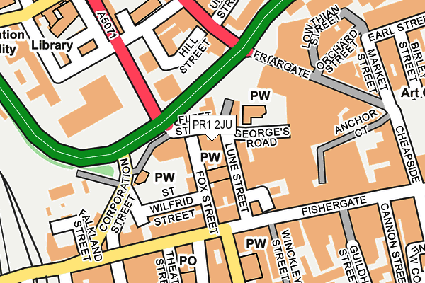 PR1 2JU map - OS OpenMap – Local (Ordnance Survey)